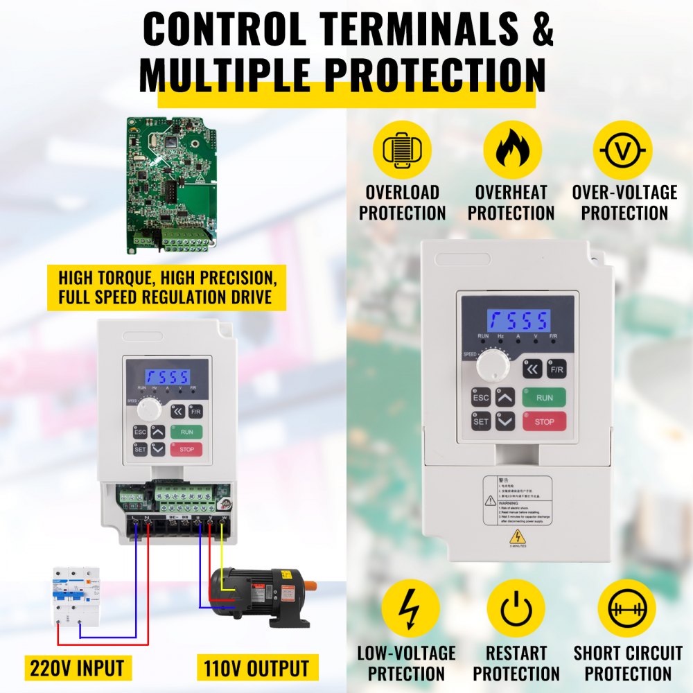 Vevor 2,2kw 220v Kit De Motor Del Husillo Cnc Refrigerado Por Agua Pinzas Er20
