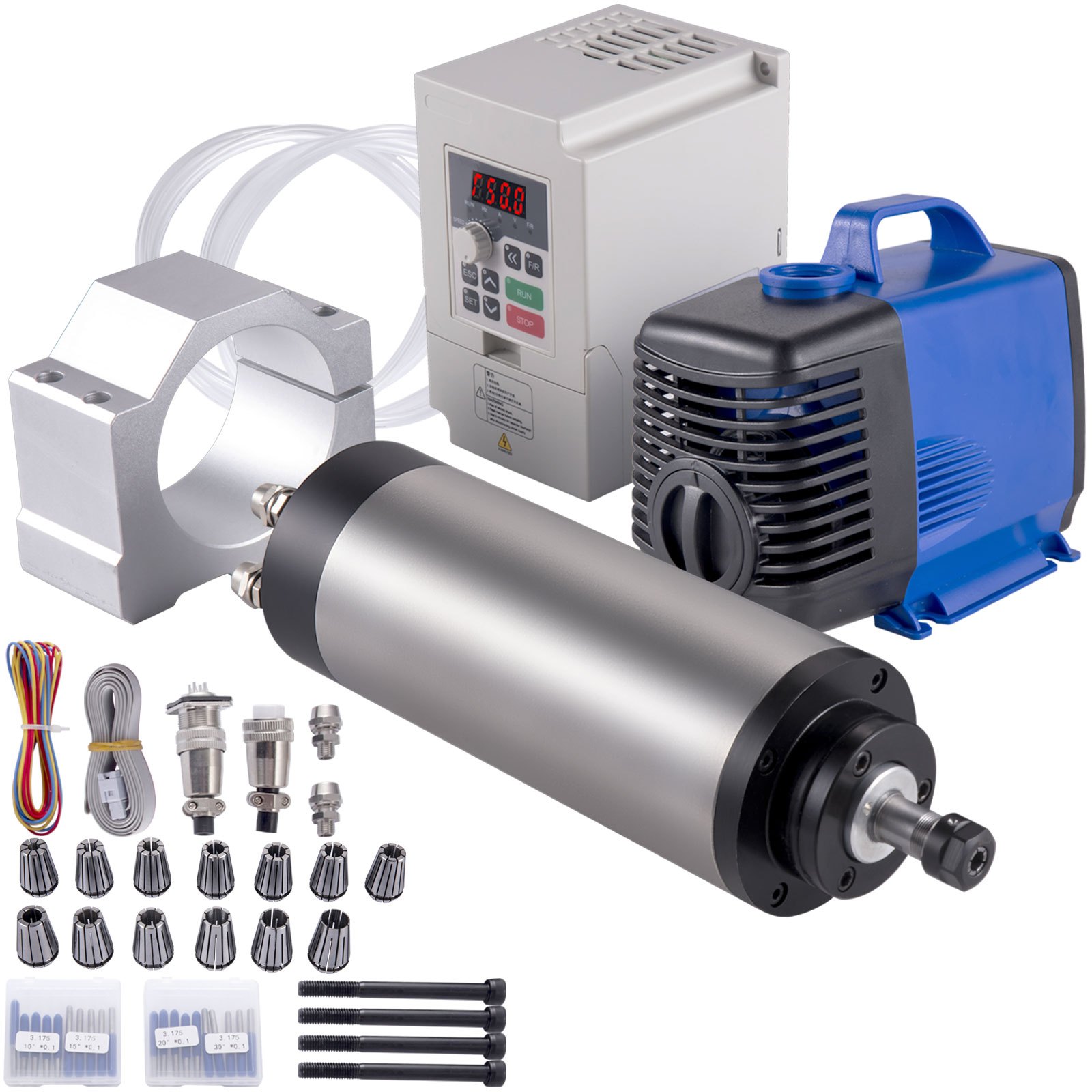 Vevor 2,2kw 220v Kit De Motor Del Husillo Cnc Refrigerado Por Agua Pinzas Er20