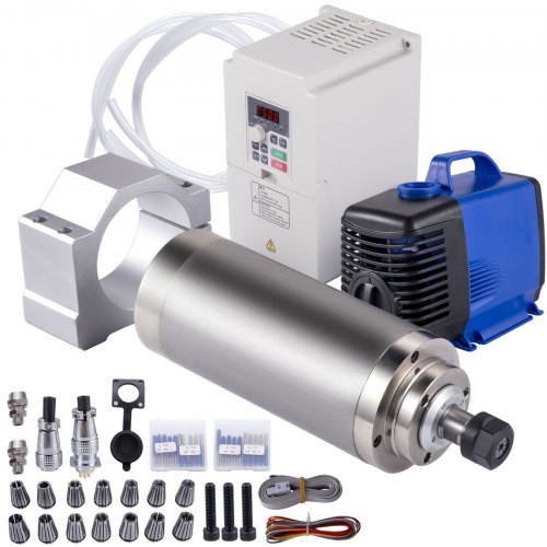 Vevor 3kw 220v Kit De Motor Del Husillo Cnc Refrigerado Por Agua Pinzas Er20