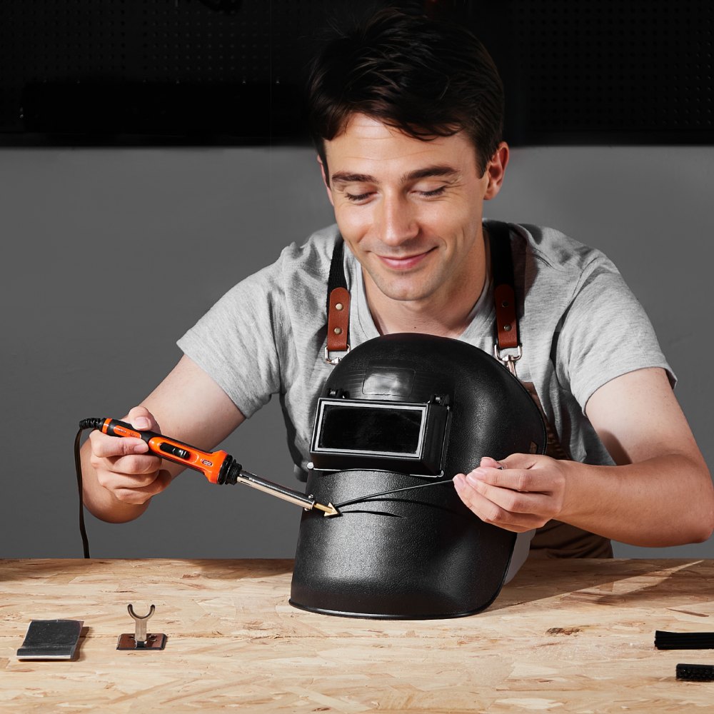 VEVOR Plastic Welding Kit, 60W/100W Dual-Power Plastic Welding Iron with 3 Welding Tips and 20 Welding Rods, Professional Plastic Repair Welding Tool for Car Bumpers, Kayaks, Toys, Electronics