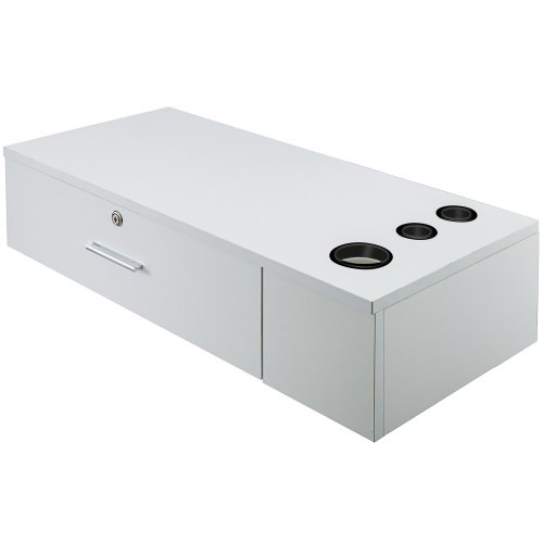 VEVOR Cajón de Pared Blanco Durable Estación de Montaje en Pared 1 Cajón 105 x 41 x 22.5cm Estación de Peinado de Montaje Salón en Pared Ideal para Salón de Belleza Peluquería Fácil de Instalar