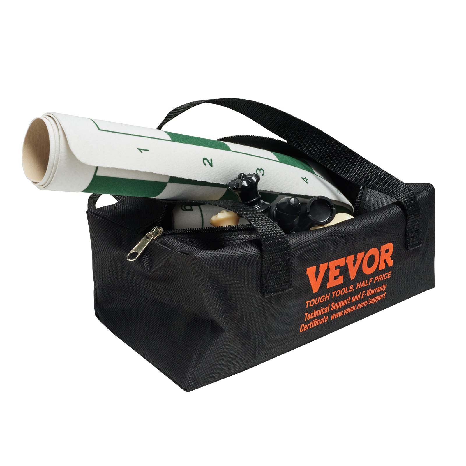 VEVOR Juego de ajedrez de torneo, tablero de ajedrez enrollable para principiantes 50 cm, juego de ajedrez de silicona plegable con bolsa de almacenamiento de piezas de ajedrez con peso de plástico