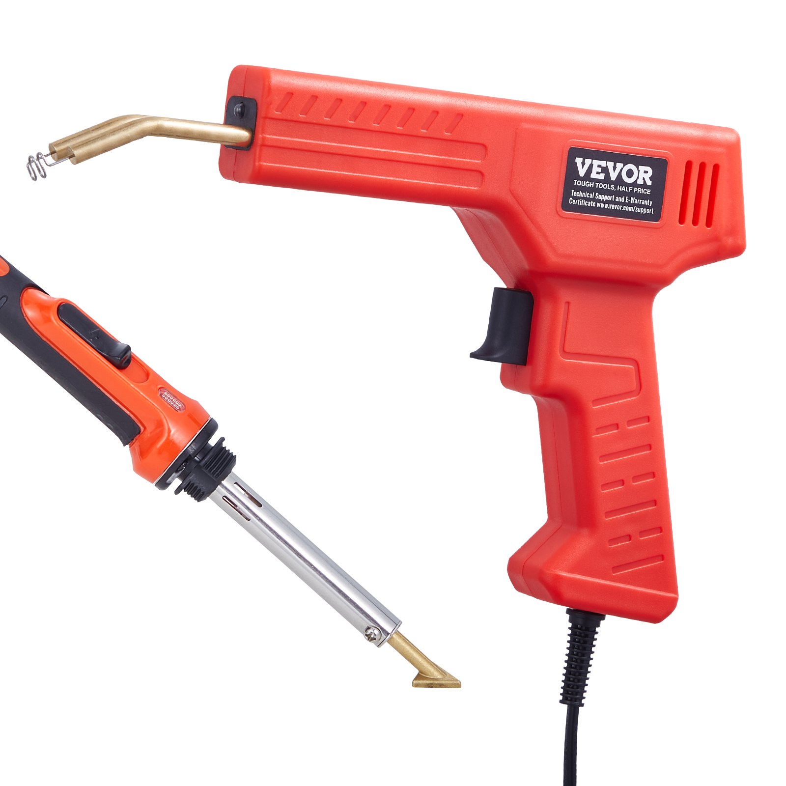 VEVOR Kit de Soldador de Plástico, Pistola de Soldadura de Plástico de 100 W Soldador de 60 W/100 W, con 1000 Piezas de Grapas Calientes y 60 Varillas para Parachoques de Automóvil, 230 x 160 x 43 mm