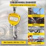 VEVOR Polipasto de Cadena Manual 2200lb / 1ton 6m Polea Elevación de Cabresante Amarillo Equipo de Elevación Herramienta
