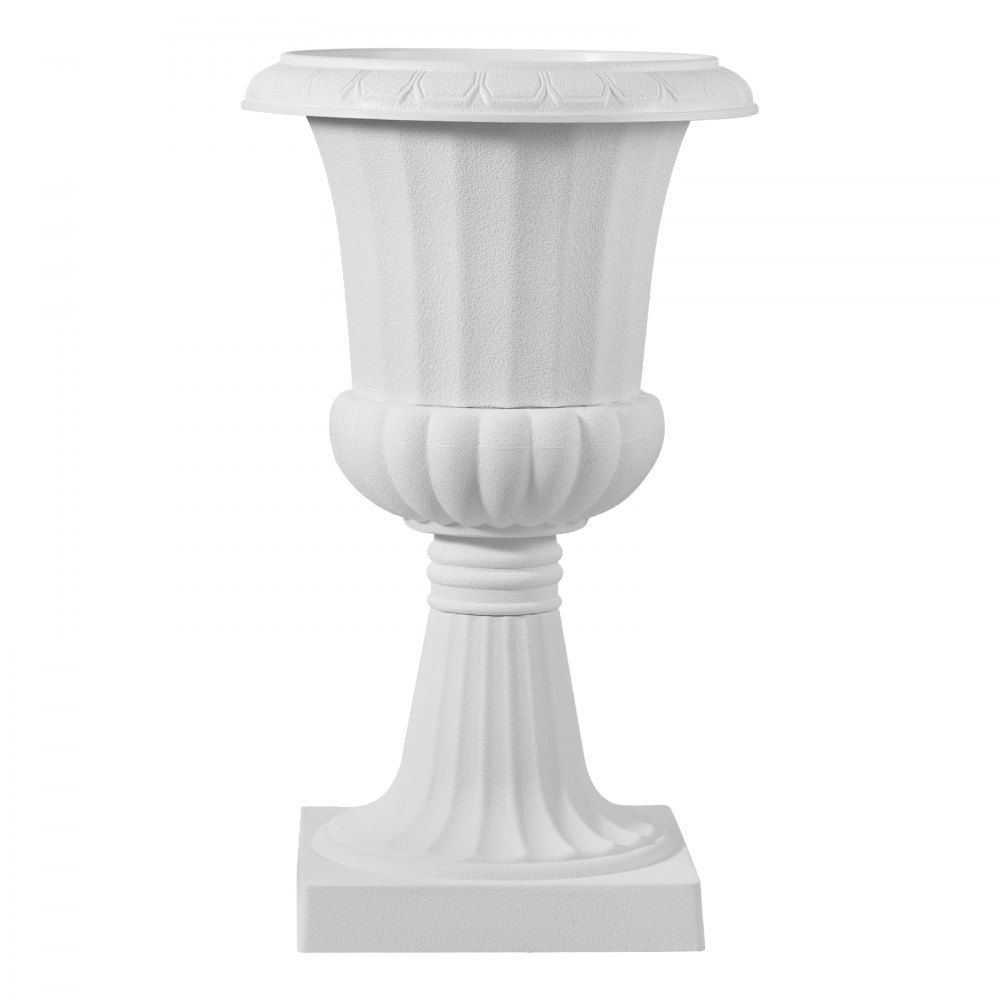 VEVOR Plastic Urn Planters, 25 x 42 cm, 2 Pack White Classic Flower Pots Front Porch Planters, Indoor & Outdoor Vase for Wedding, Party, Event, Home, Stage, Garden, Balcony, Patio Decoration