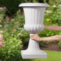 VEVOR Maceta de Urna de Plástico, 40 x 67 cm, 2 Piezas, Maceta Clásica para Interiores, Exteriores, Bodas, Fiestas, Eventos, Escenarios, Entradas, Pasillos, Jardines, Balcones, y Patios, Blanco