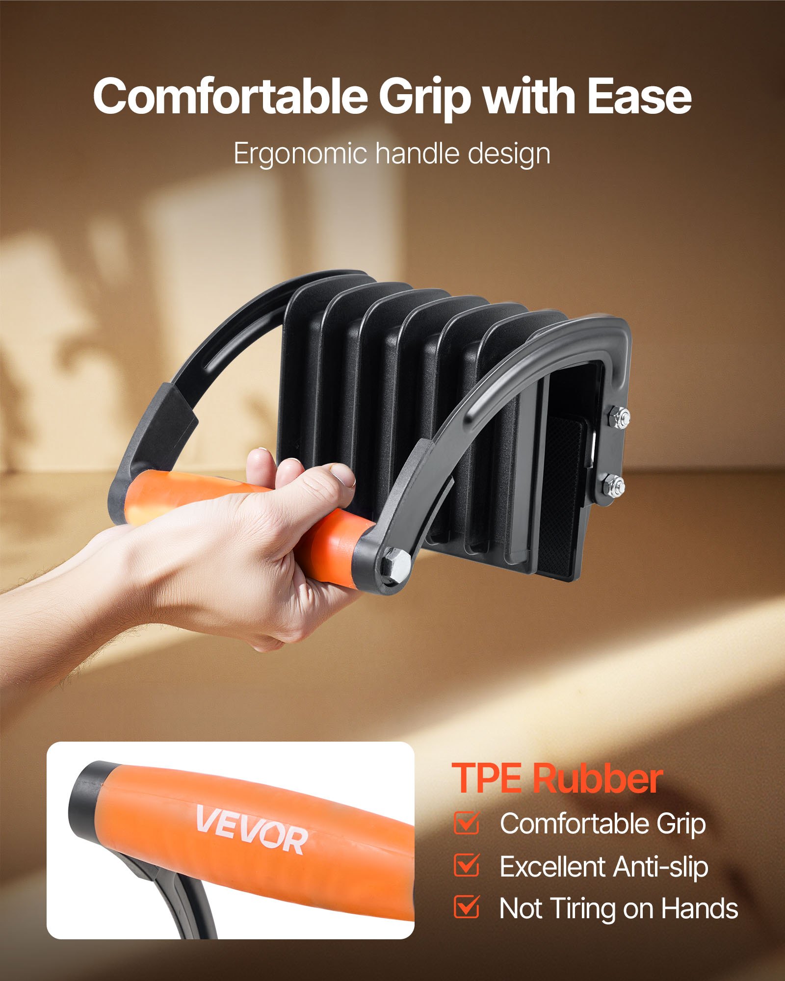 VEVOR Plywood Carrier, 90.7 kg Single lamp Capacity, Adjustable Drywall Carrying Tool for 0-25.4 mm Thickness Boards, Plywood Carrier with Non-Slip Grips for Plastic Boards, Plywood, Drywall