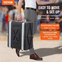 VEVOR 4U Gabinete para Servidor, Profundidad de 361,95 mm, Gabinete para Rack de Servidor con Manija de Construcción ABS, Paneles Frontal y Posterior Desmontables para Amplificadores, Mezcladores