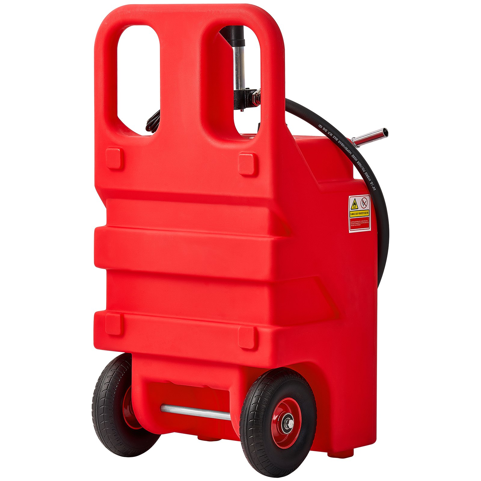 VEVOR Tanque de Combustible Portátil 121 L con Bomba de Transferencia de Combustible Eléctrica de 10 GPM, Manguera de 3,96 m, Boquilla Autosellante, Contenedor de Combustible para Diésel, Rojo