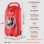 VEVOR Tanque de Combustible Portátil con Ruedas 60 L Bidón de Gasolina 7,8 L/min con Bomba Manual, Transferencia de Combustible para Gasolina, Diesel, Aceite, Máquina, Cortacésped, Coche, Tractor