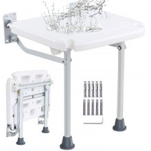 VEVOR Asiento de Ducha Plegable de PE 400 x 375 x 425 mm Montado en la Pared