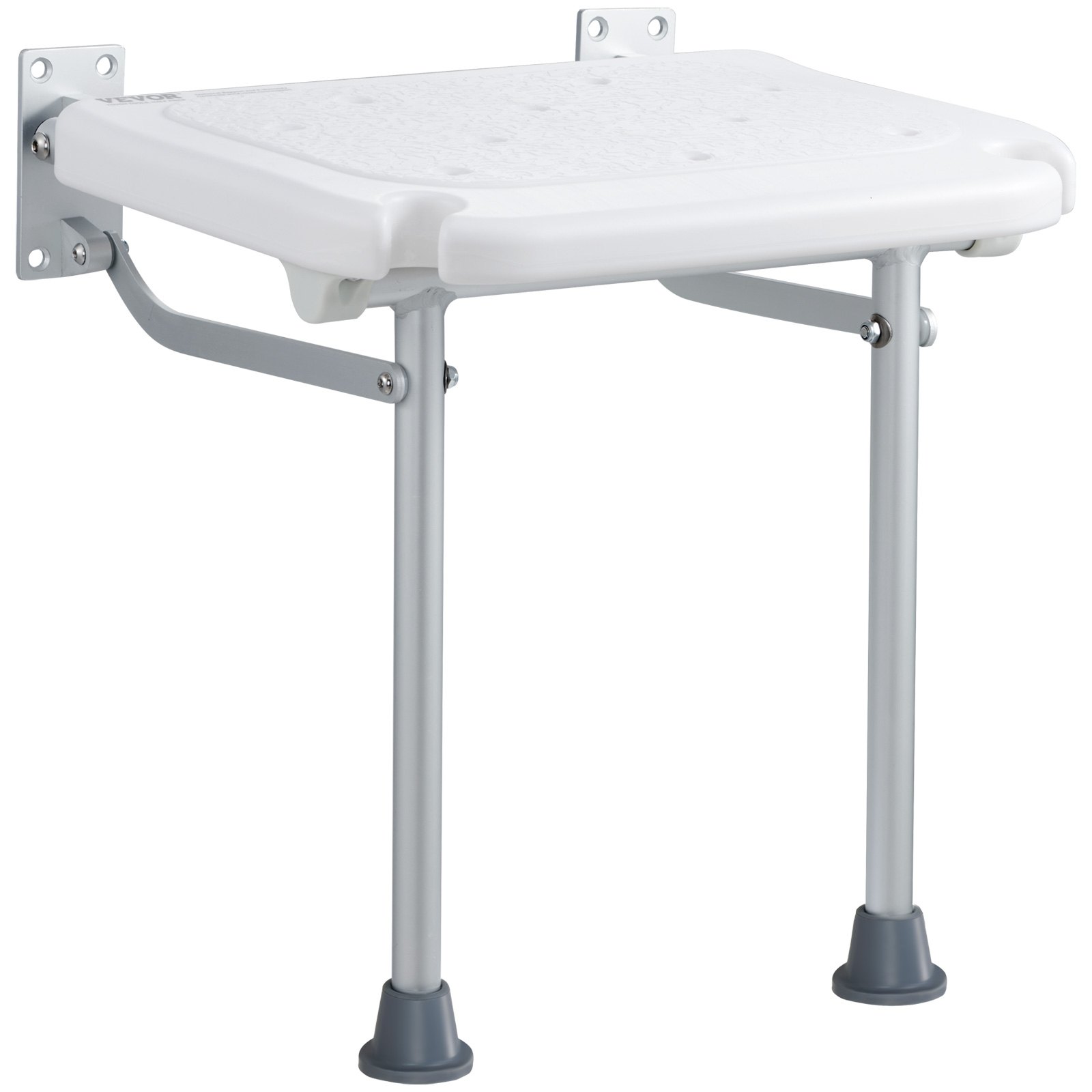 VEVOR Asiento de Ducha Plegable de PE, 400 x 375 x 425 mm, Banco de Ducha Plegable Montado en la Pared con Capacidad de Carga de 226,8 kg, para Personas Mayores, Mujeres Embarazadas, Niños y Adultos