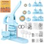 VEVOR Máquina para Hacer Insignias de 25/32/58 mm Prensa para Insignias con 300 Kits de Consumibles y Libro Magic Panda Máquina para Hacer Insignias de Alta Resistencia para Hacer Insignias, Azul