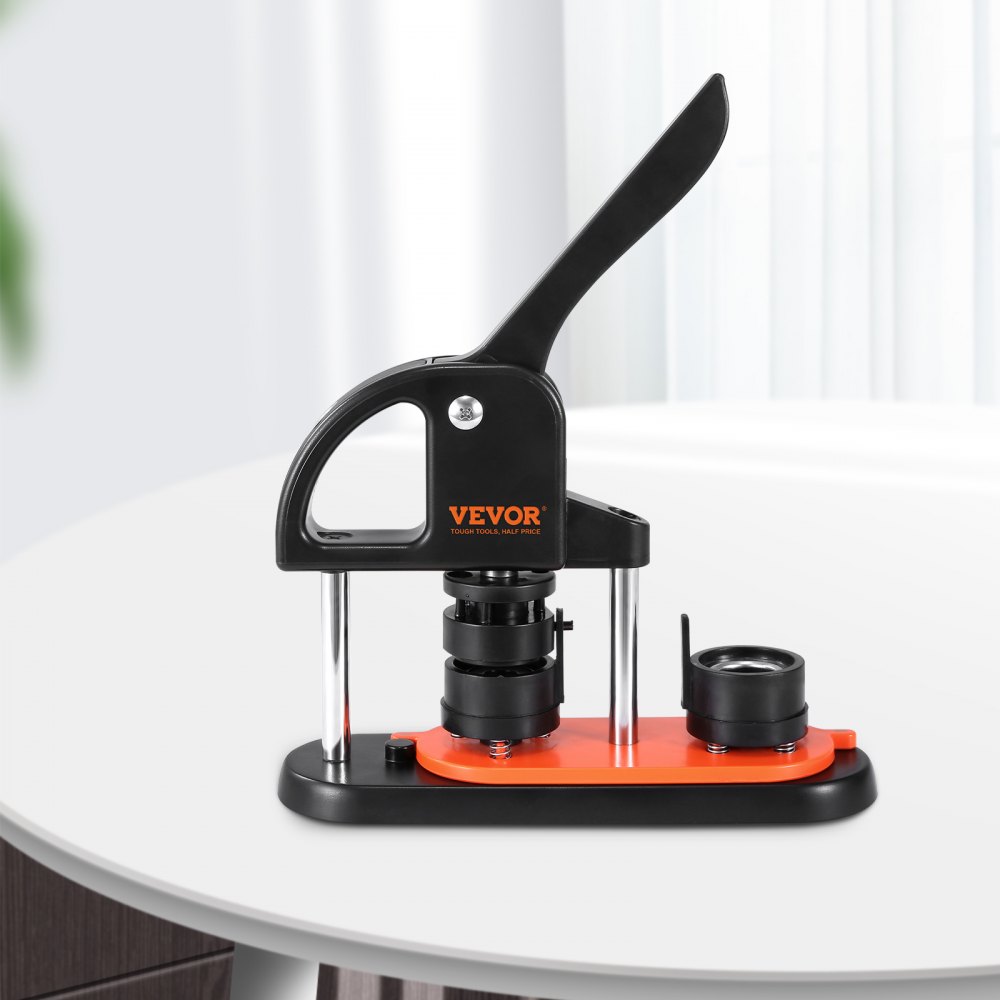 VEVOR Button Machine, Button Maker Machine, 32mm, 500 Pieces, Badge Punch Press, Button Press, DIY Badge Press Machine, Button Badge Maker for Personalized Badges, Includes Instruction Book and Circle Cutter