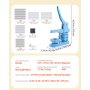 VEVOR Máquina para Hacer Insignias Cuadradas 50x50 mm Máquina para Fabricar Chapas 100 Kits de Botones con Carcasas Frontales de Hojalata, Tapas Traseras de Plástico, Películas Transparentes, Azul
