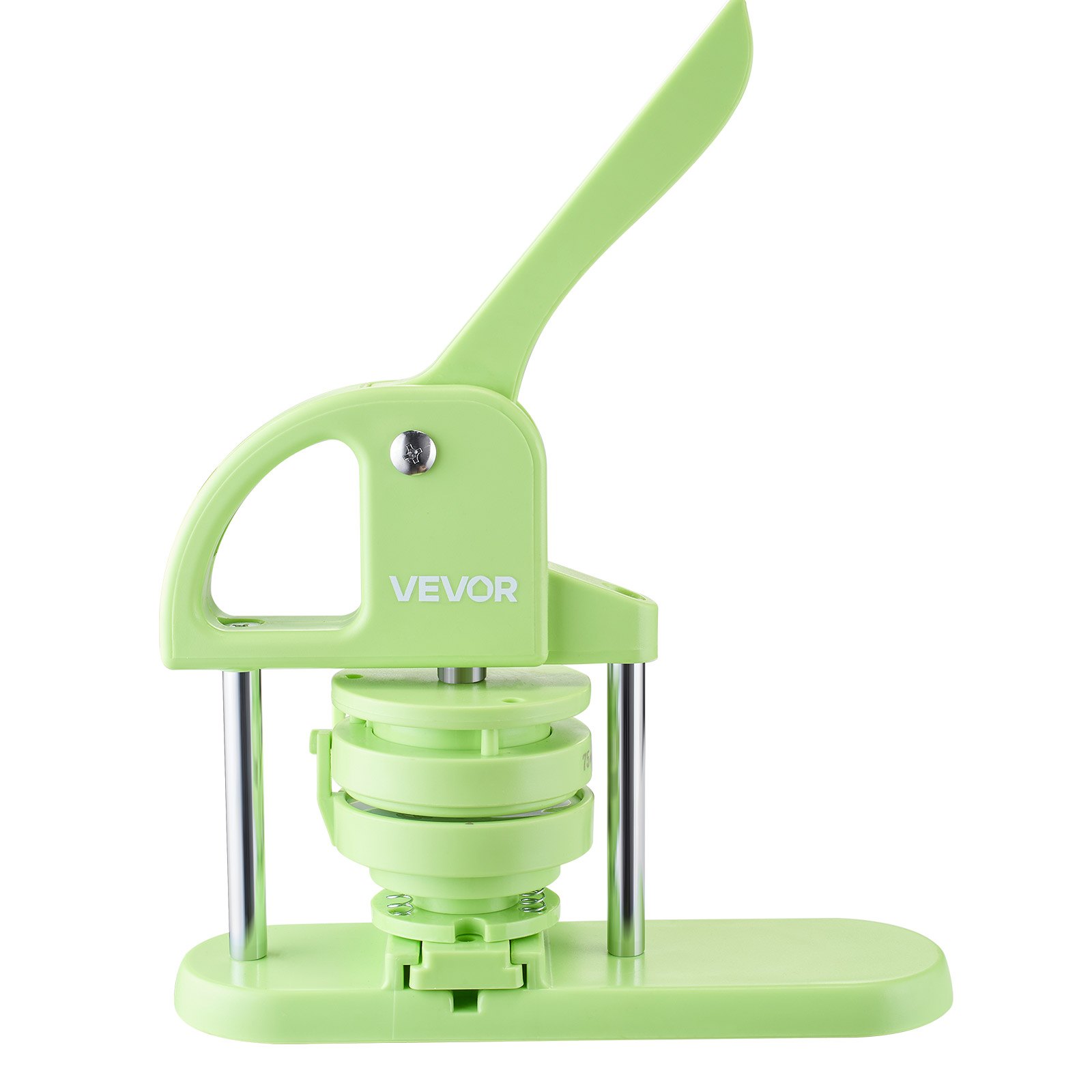 VEVOR Máquina para Hacer Insignias 58 mm y 75 mm, Máquina para Fabricar Chapas 200 Juegos de Botones, Mango Ergonómico Reforzado, para Crear Insignias, Pines Personalizados, Llaveros, Chapas, Verde