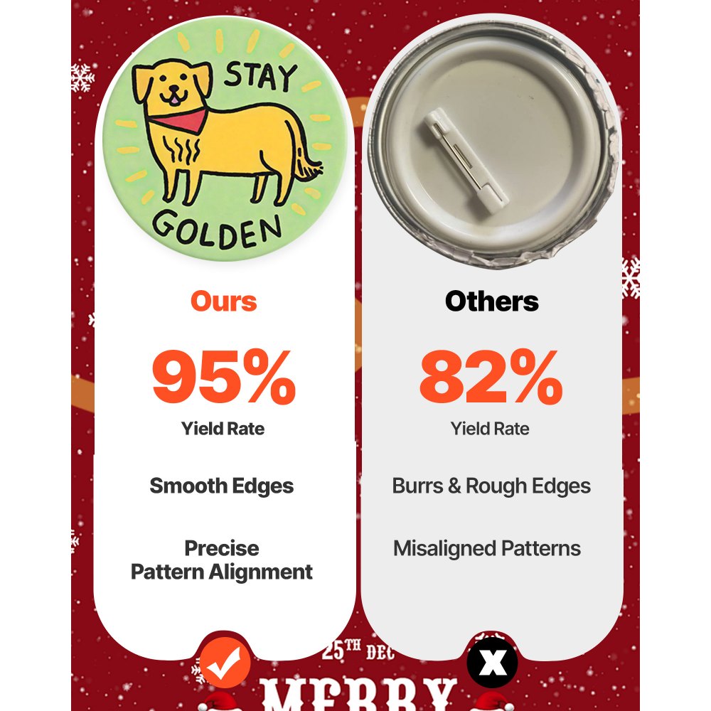 VEVOR Máquina para Hacer Insignias de 58 mm, Máquina para Fabricar Chapas 100 Juegos de Botones, Mango Ergonómico Reforzado, para Crear Insignias, Pines Personalizados, Llaveros, Chapas, Rojo