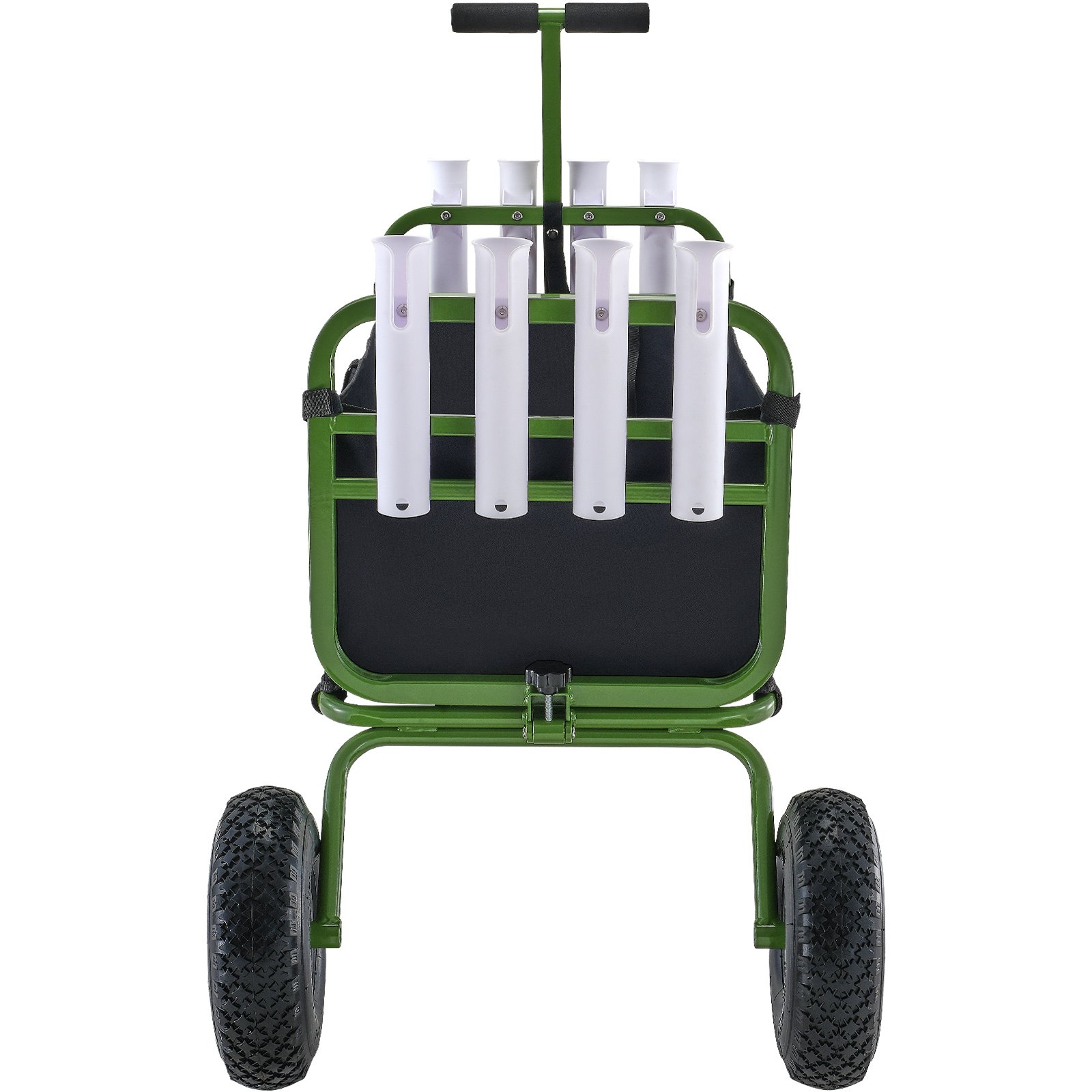 VEVOR Carro de Pesca de Playa Capacidad de Carga de 136,07kg Carro con 8 Soportes para Cañas de Pescar 4 Ruedas de Goma Inflables Carro de Arena de Acero Resistente de 280 mm para Pícnic al Aire Libre