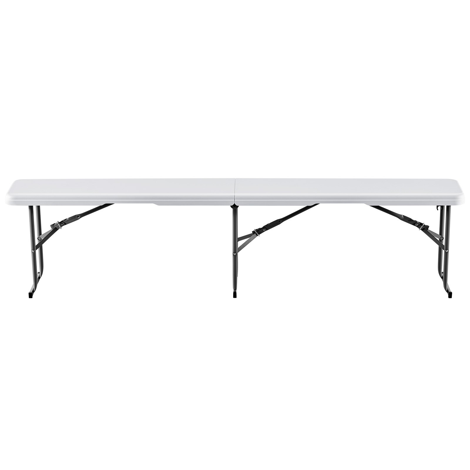 Banco plegable de plástico VEVOR, banco portátil de 183 mm, banco de exterior impermeable de HDPE, asiento de comedor para picnic y camping con asa de transporte, para actividades de jardín, banco plegable de plástico blanco
