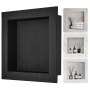 VEVOR Nicho Empotrable para Baño 40,64 x 40,64 x 10 cm Nicho de Ducha Montado en Pared Estante de Plástico XPS Simple Protección Sellada Moderna para Baño, Ducha, Almacenamiento de Jabón, Negro