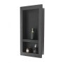 VEVOR Nicho de Ducha Empotrado 40,6 x 71,1 x 10,2 cm Estante Divisor de Pared para Baño Organizador para Jabón y Champú, Esquinas Cuadradas Diseño Impermeable y Sellado para Ducha de Baño, Negro