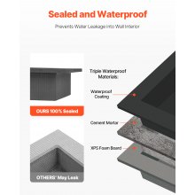 VEVOR Nicho de Ducha Empotrado 40,6x61 cm y 40,6x61 cm Estante de Pared Baño