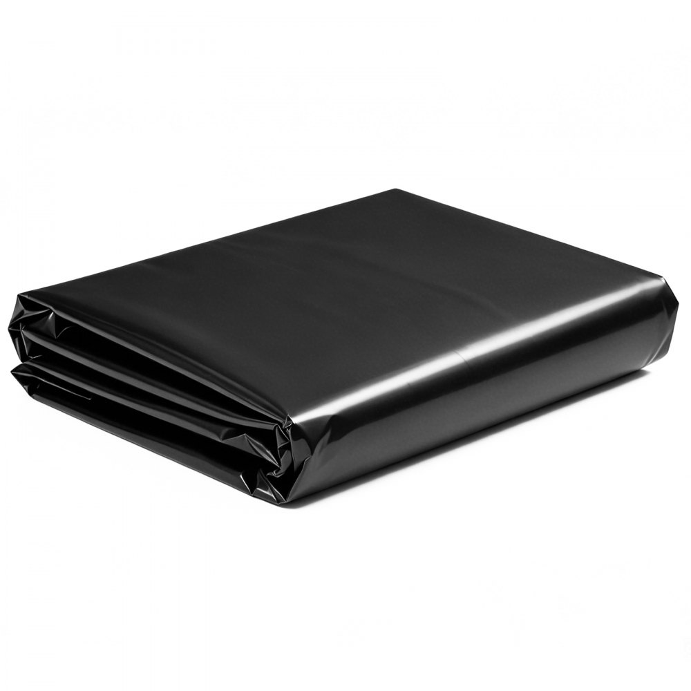 VEVOR Lámina de Plástico de Polietileno 3,05 x 7,62 m Espesor de 0,15 mm, Malla Antihierbas para Jardín Huerto, Cubierta de Invernadero, Aislamiento de Jardinería, Protección para Construcción, Negro