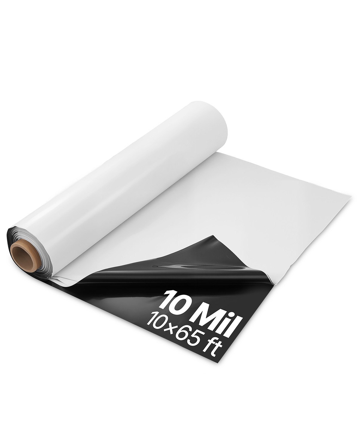 VEVOR Rollo de Láminas de Plástico 10 mil 3,05 x 19,81 m Barrera de Vapor para Espacios de Acceso Lámina de Polietileno Resistente para Jardín Suministros de Plástico Agrícola, Blanco y Negro