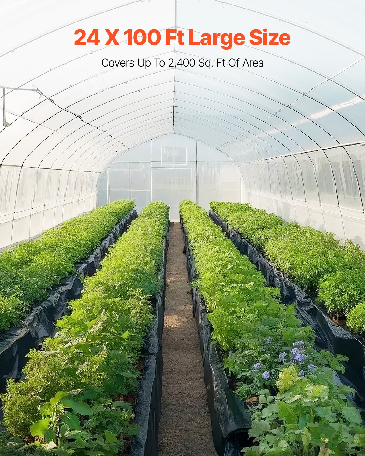 VEVOR Rollo de Láminas de Plástico Espesor de 6 mil 7,31 x 30,48 m Barrera de Vapor para Espacios de Acceso Lámina de Polietileno Resistente para Jardín Suministros de Plástico Agrícola, Negro