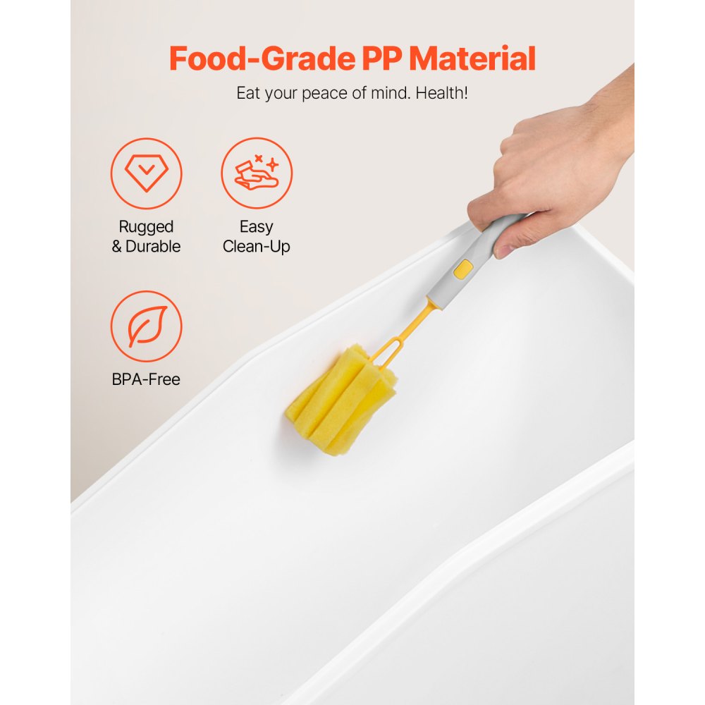 VEVOR Contenedor de Cereales 50 L/11,4 Gal Caja de Almacenamiento de Arroz Material de PP+PET, Dispensador de Arroz Espesor de 3 mm con Panel de Escala Precisa y Gran Capacidad para Cocina, Blanco