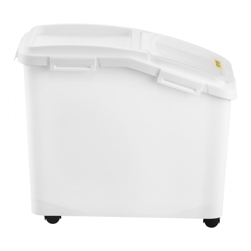 VEVOR Contenedor de Cereales 50 L/11,4 Gal Caja de Almacenamiento de Arroz Material de PP+PET, Dispensador de Arroz Espesor de 3 mm con Panel de Escala Precisa y Gran Capacidad para Cocina, Blanco