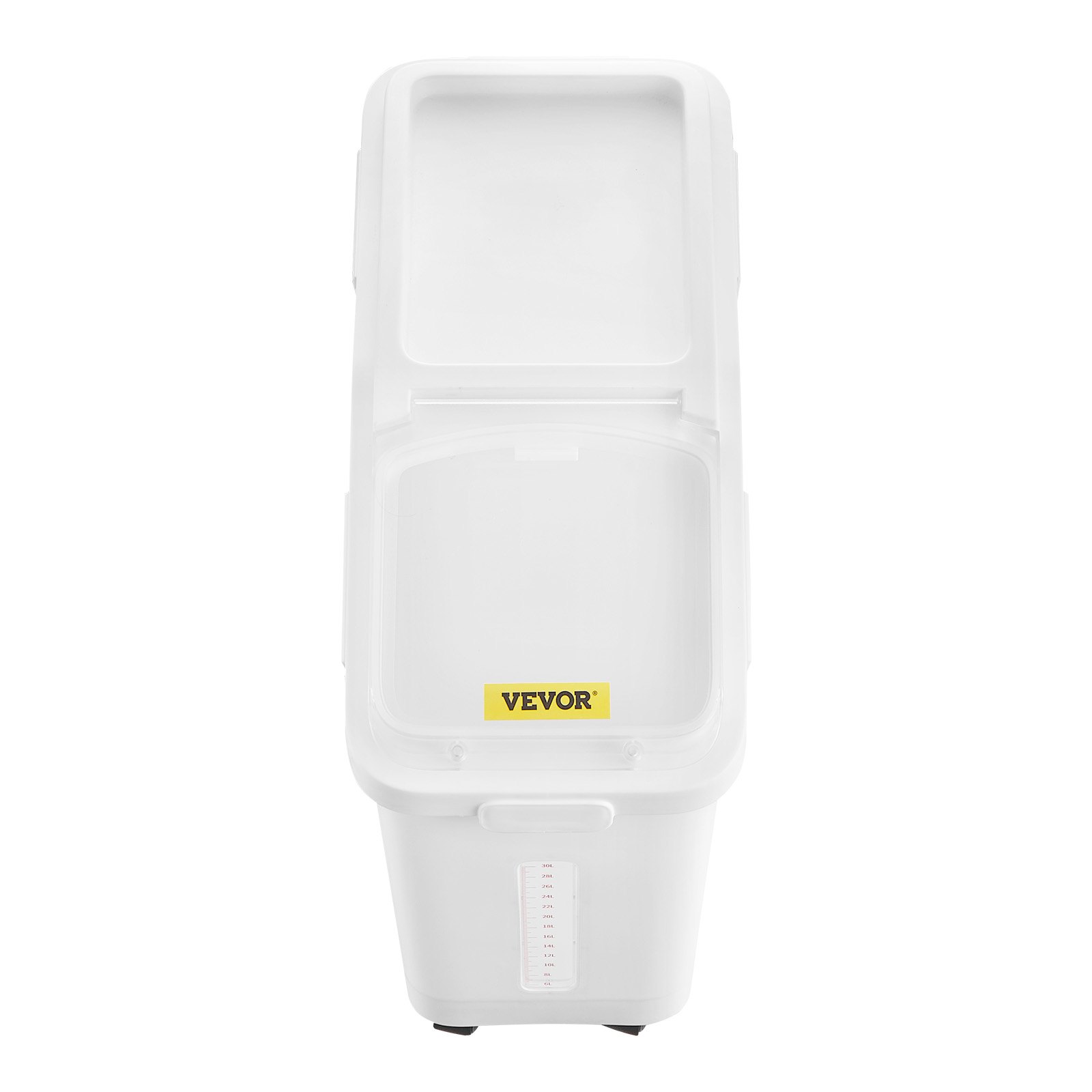 VEVOR Contenedor de Cereales 50 L/11,4 Gal Caja de Almacenamiento de Arroz Material de PP+PET, Dispensador de Arroz Espesor de 3 mm con Panel de Escala Precisa y Gran Capacidad para Cocina, Blanco
