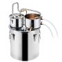 VEVOR Destilador de Alcohol, de Acero Inoxidable de 30 L, con Bobina de Cobre, Kit de Destilador de Condensador Doble con Destilación Secundaria, para Vino, Whisky, Brandy, Plata, Φ 350 x 460 mm