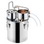 VEVOR Destilador de Alcohol, de Acero Inoxidable de 30 L, con Bobina de Cobre, Kit de Destilador de Condensador Doble con Destilación Secundaria, para Vino, Whisky, Brandy, Plata, Φ 350 x 460 mm