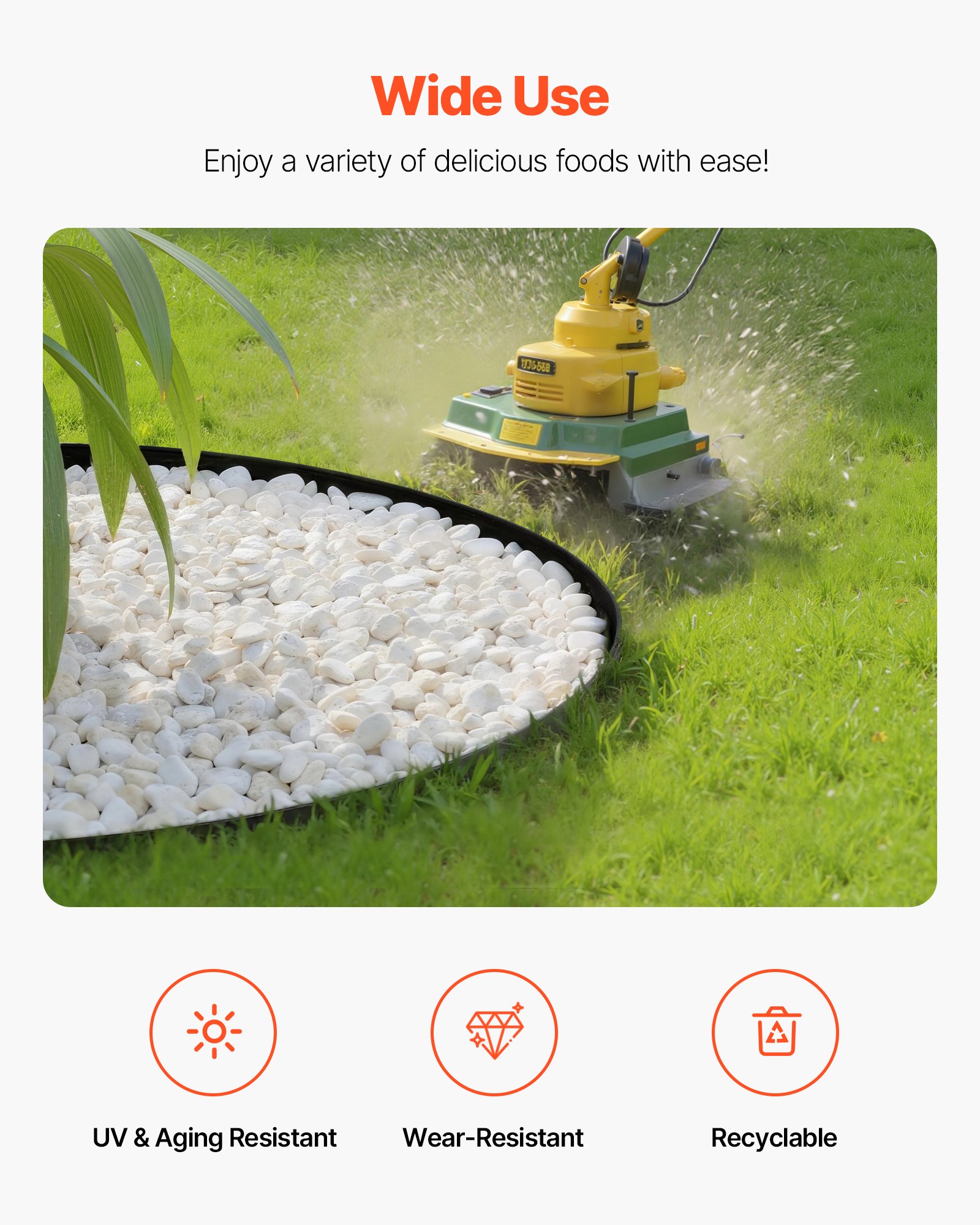 VEVOR Landscape Edging, 3000 x 4 cm Plastic Garden Border Edging with 120 Spikes, No Dig, Flexible Lawn Edgings Roll, UV-Resistant Mini Fence Borders Pathway Edgings for Flower Beds Yard Paver