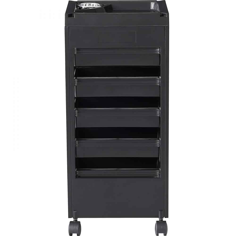 VEVOR Carro de Salón 5 Cajones Extraíbles Carro de Salón de Belleza con Cerradura con Soporte para Herramientas Carro Rodante de Peluquería de Plástico con Ruedas de Bloqueo para Peluquería SPA
