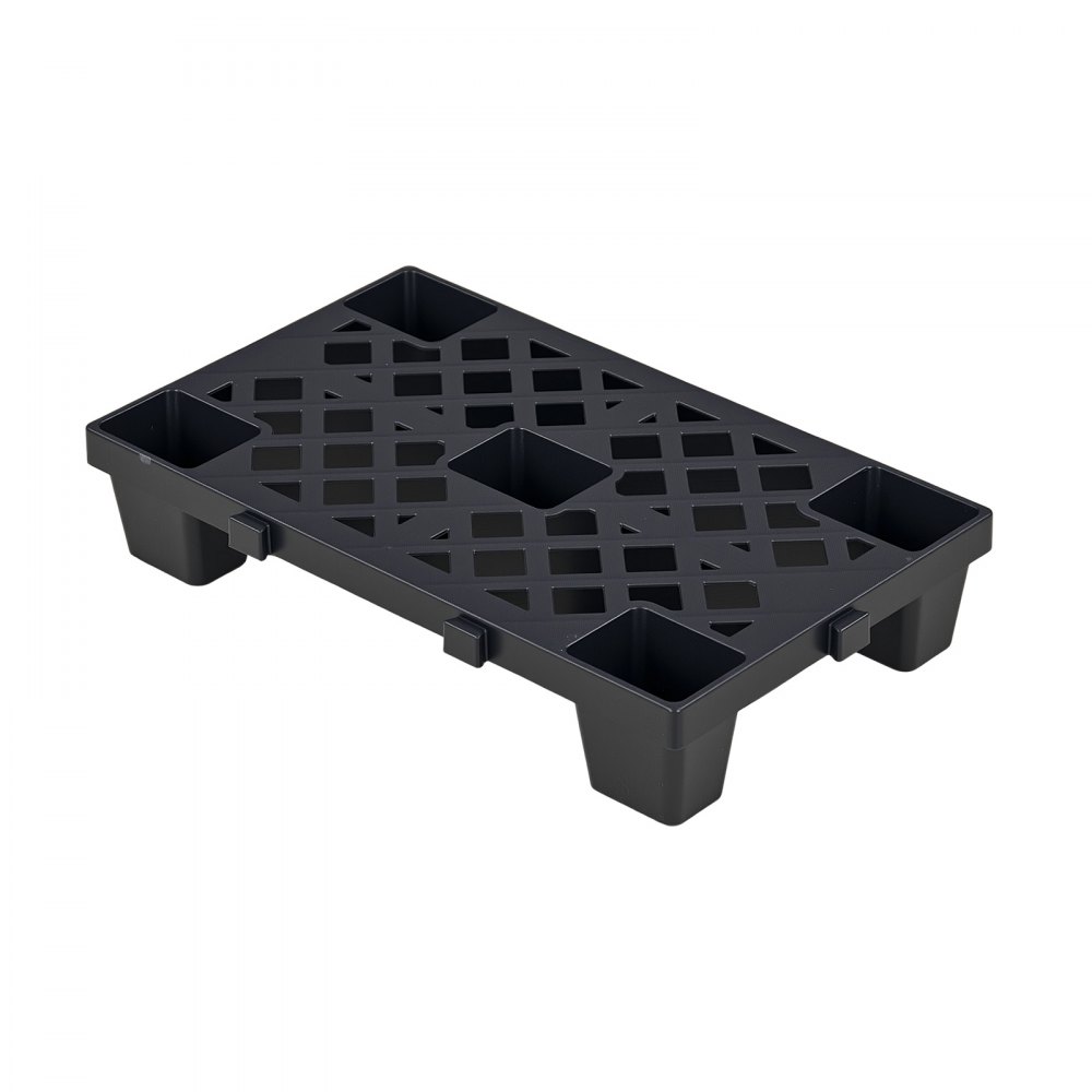 VEVOR Palet de Plástico, Capacidad de 1000 kg/m², Palet de Almacenamiento Apilable con Rejilla Ventilada, Superficie Antideslizante para Almacén Logística Uso Doméstico, 500 x 305 x 100 mm, 6 Unidades