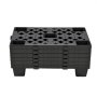 VEVOR Palet de Plástico, Capacidad de 1000 kg/m², Palet de Almacenamiento Apilable con Rejilla Ventilada, Superficie Antideslizante para Almacén Logística Uso Doméstico, 500 x 305 x 100 mm, 6 Unidades