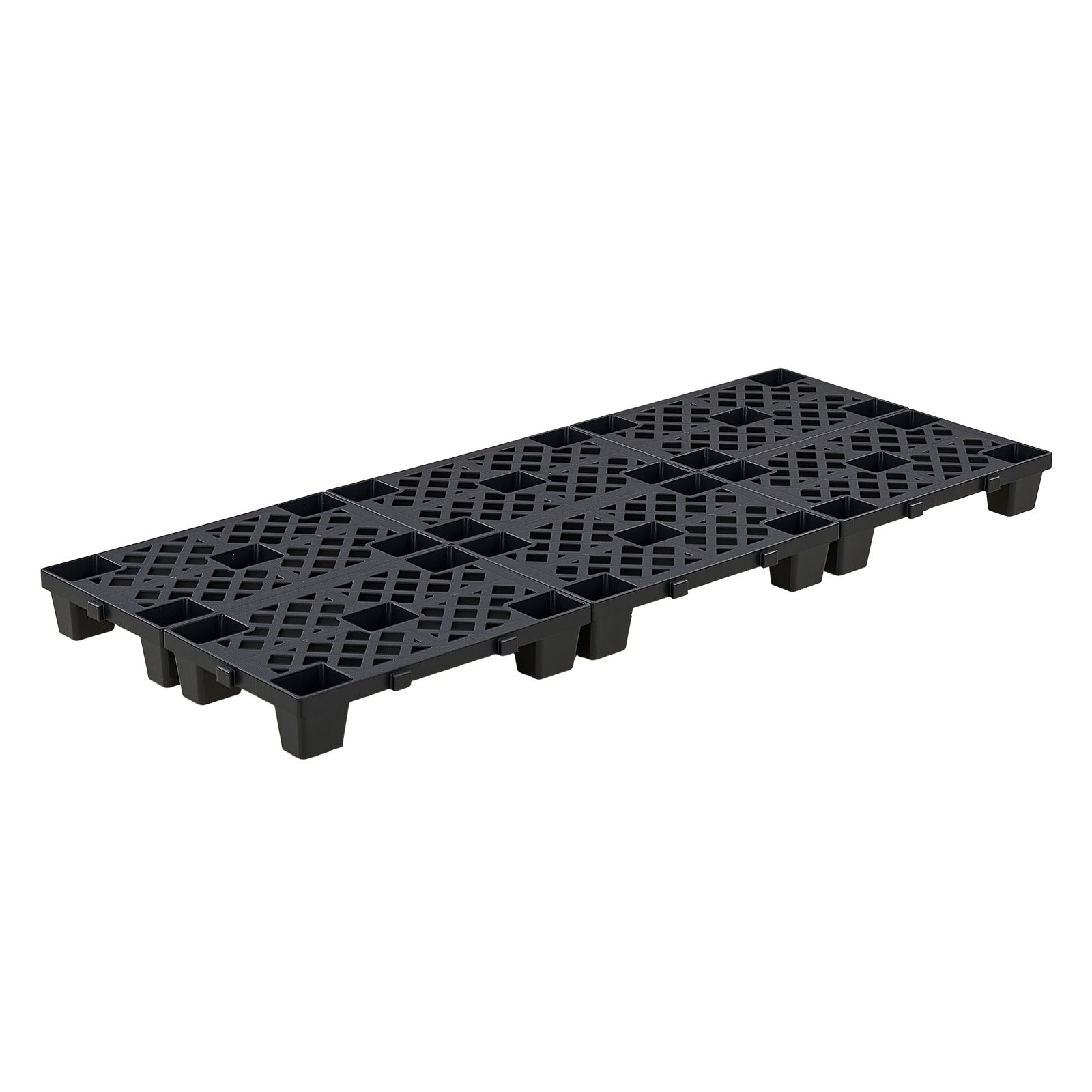 VEVOR Palet de Plástico, Capacidad de 1000 kg/m², Palet de Almacenamiento Apilable con Rejilla Ventilada, Superficie Antideslizante para Almacén Logística Uso Doméstico, 500 x 305 x 100 mm, 6 Unidades