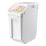 VEVOR Contenedor de PP para Almacenamiento de Arroz, 2 de 20 L y 2 de 15 L, para Despensa de Cocina, Recipiente Apilable para Alimentos, para Cereales, Granos, Comida de Mascotas, con Taza Medidora