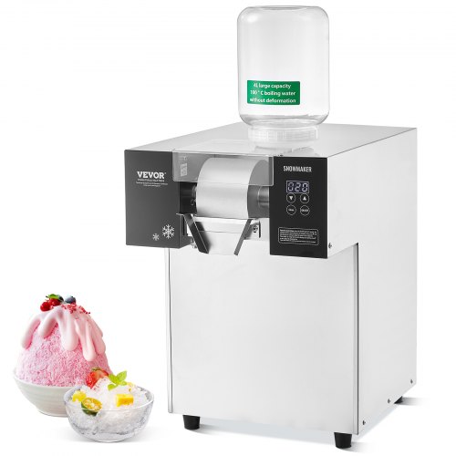 VEVOR Máquina de Hielo en Forma de Copos de Nieve 175kg/24h Máquina para Raspar Hielo Acero Inoxidable Sistema de Enfriamiento por Aire para Rápida Disipación del Calor para Panaderías, Cafeterías