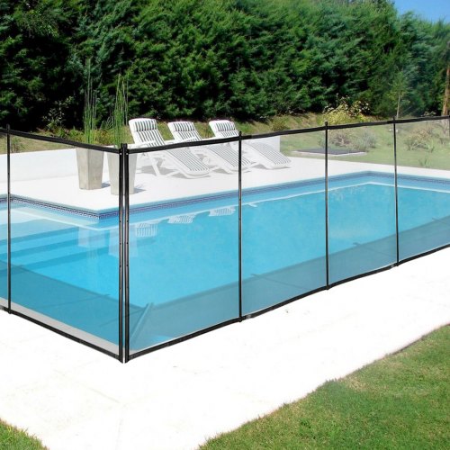 Cercas Plásticas De Piscina Enterradas, Valla Para Piscinas 4x48 Pies Negro
