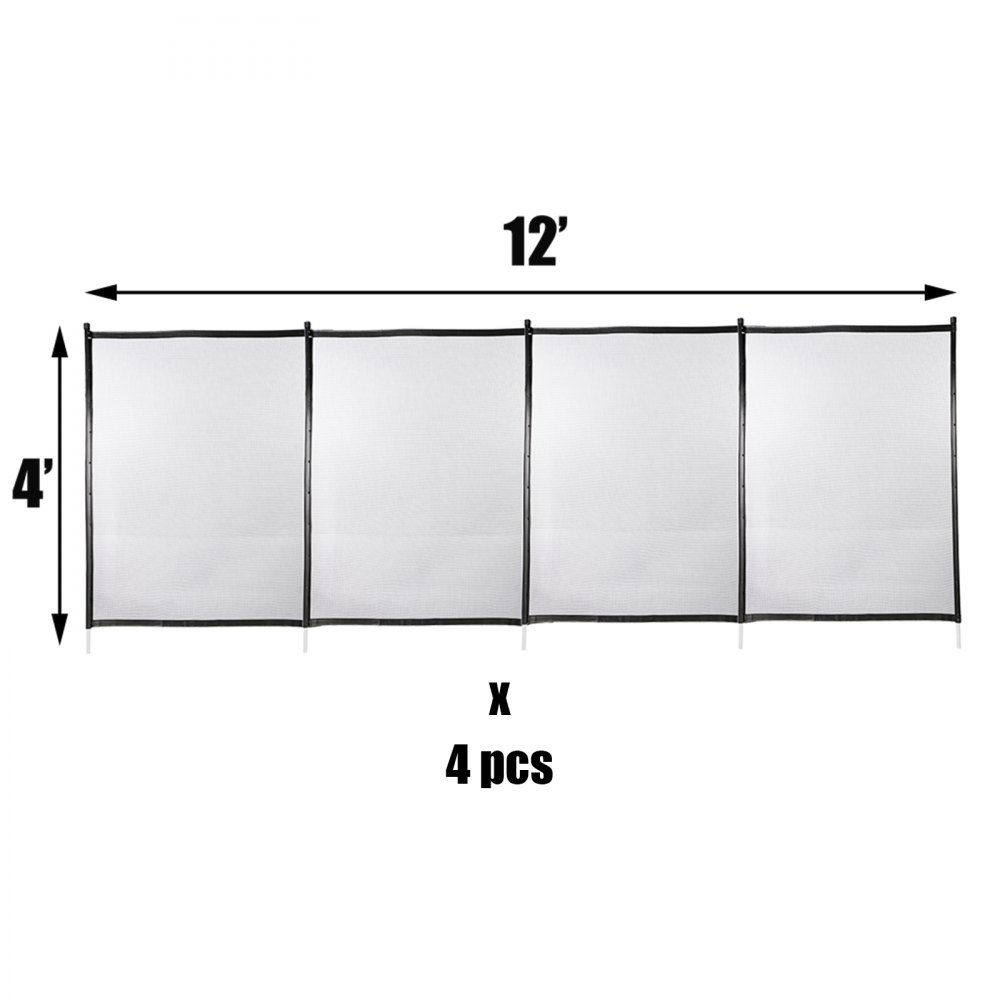 Cercas Plásticas De Piscina Enterradas, Valla Para Piscinas 4x48 Pies Negro