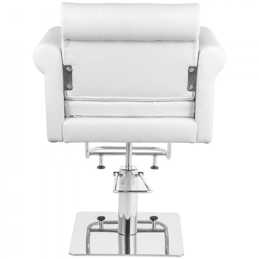 VEVOR Sillas de Peluquería Sillón Barbero para Salón 65 x 50 x 91-105 cm, Blanco