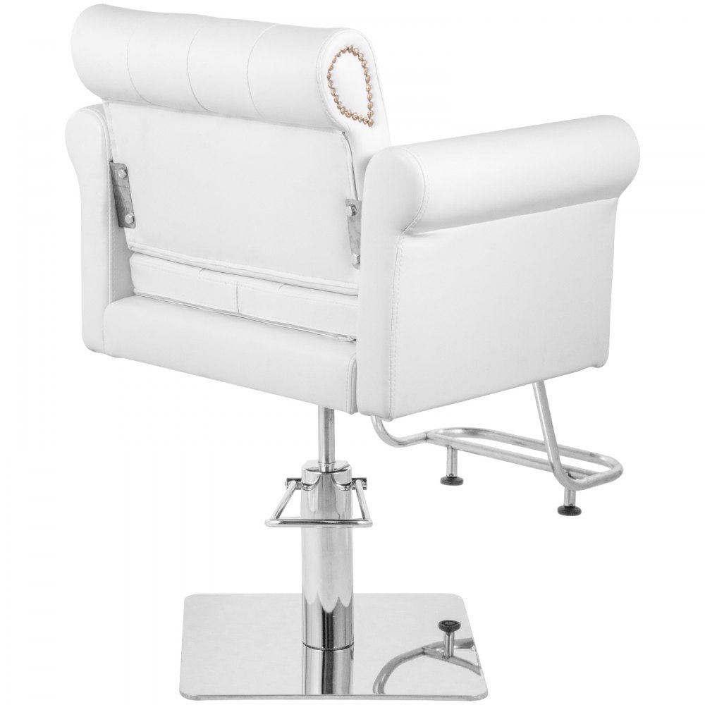 VEVOR Sillas de Peluquería Sillón Barbero para Salón 65 x 50 x 91-105 cm, Blanco