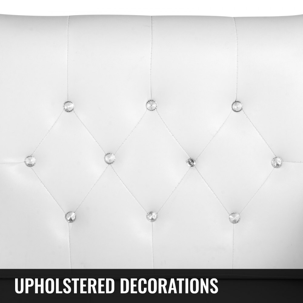 VEVOR Sillas de Peluquería Sillón Barbero para Salón 65 x 50 x 91-105 cm, Blanco