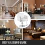 VEVOR Sillas de Peluquería Sillón Barbero para Salón 65 x 50 x 91-105 cm, Blanco