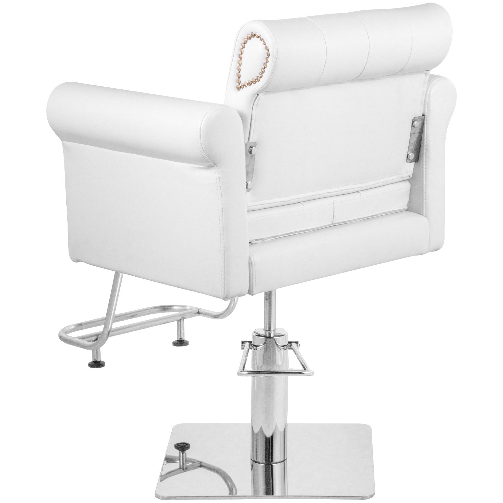 VEVOR Sillas de Peluquería Sillón Barbero para Salón 65 x 50 x 91-105 cm, Blanco