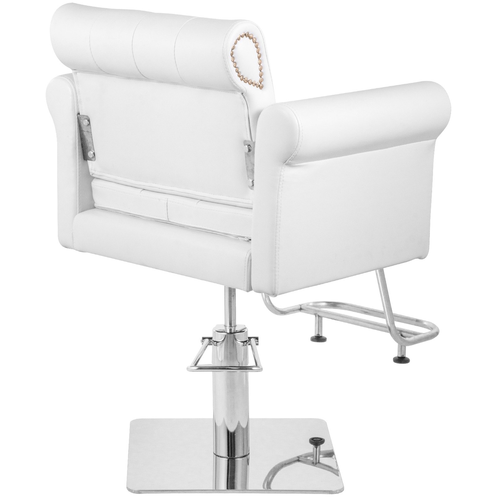 VEVOR Sillas de Peluquería Sillón Barbero para Salón 65 x 50 x 91-105 cm, Blanco