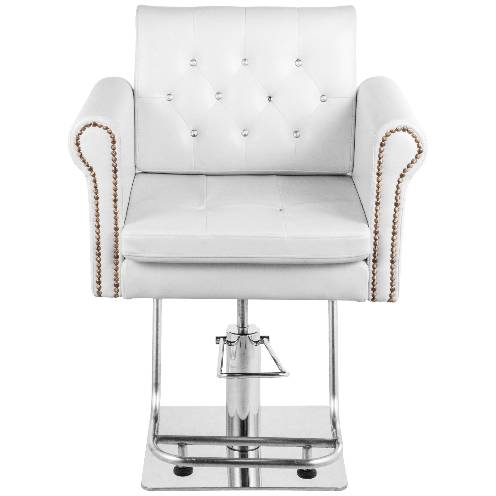 VEVOR Sillas de Peluquería Sillón Barbero para Salón 65 x 50 x 91-105 cm, Blanco